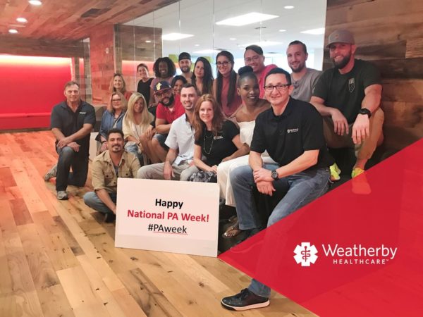 National PA Week 2017 - featured image of Weatherby team celebrating National PA Week