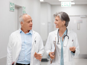 Two locums physicians talking