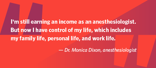 Quote from Dr. Dixon about being in control of her life working locums