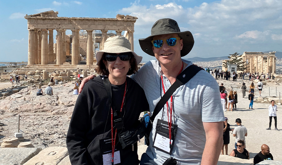 Dr Quinn and wife in Greece