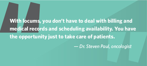 Pull quote - Dr Paul about paperwork for locums