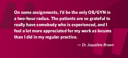 Pull quote Dr Brown on helping in underserved locations as an OBGYN