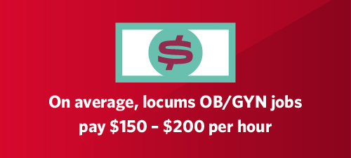 Infographic - average pay for locum OBGYNs