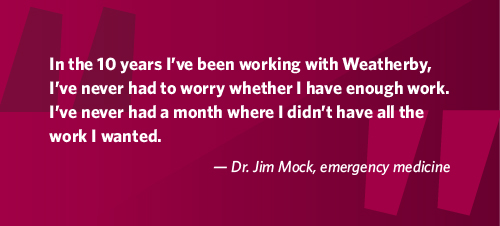 Dr. Mock does locums full-time