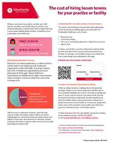 THumbnail image of one-sheet on the cost of hiring locum tenens physicians