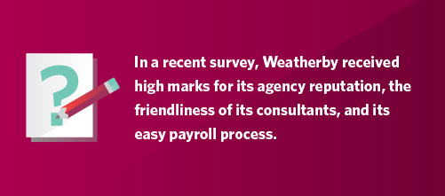 Graphic stating that Weatherby has received high marks from its customers