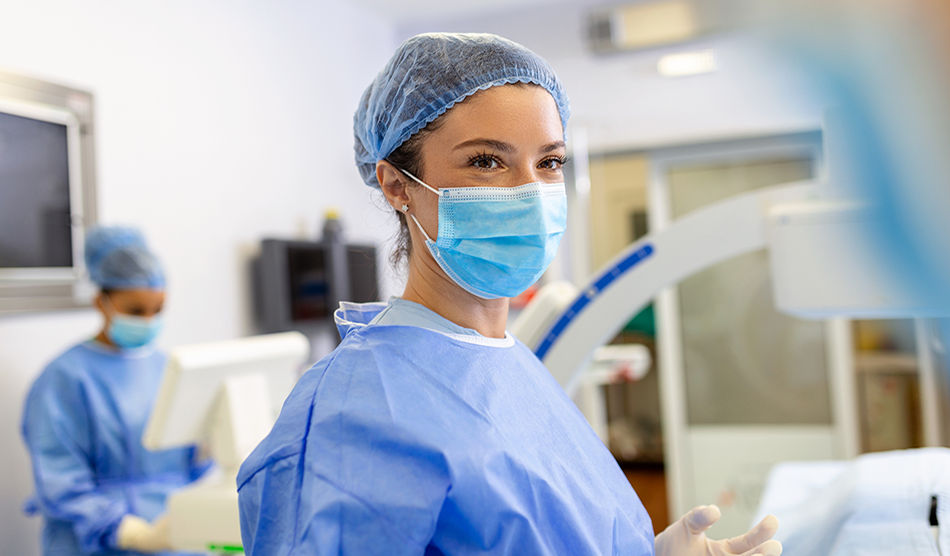 Surgical PA at work in an operating room