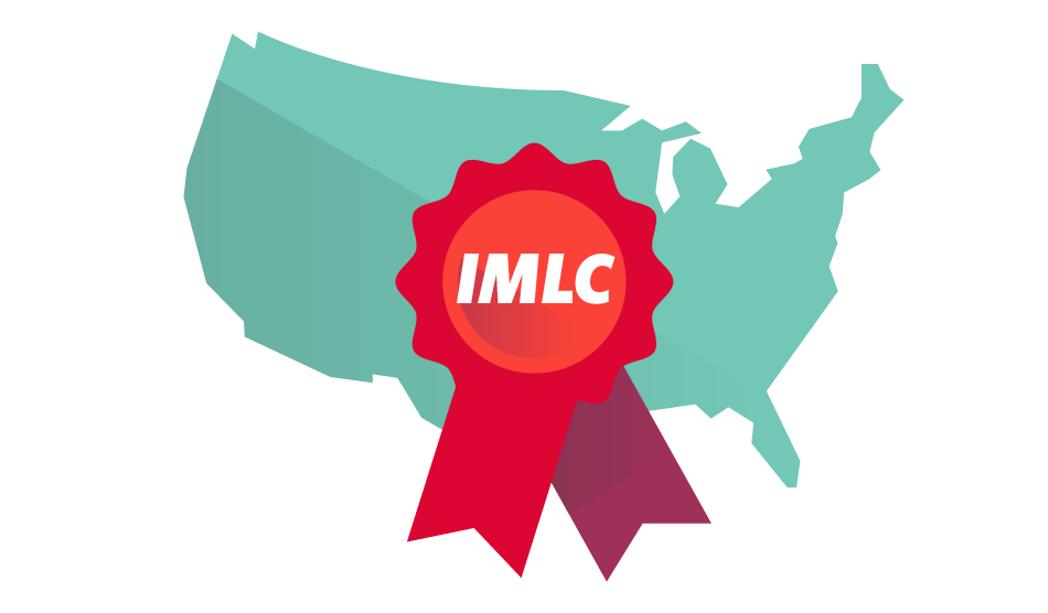 map of US with IMLC graphic